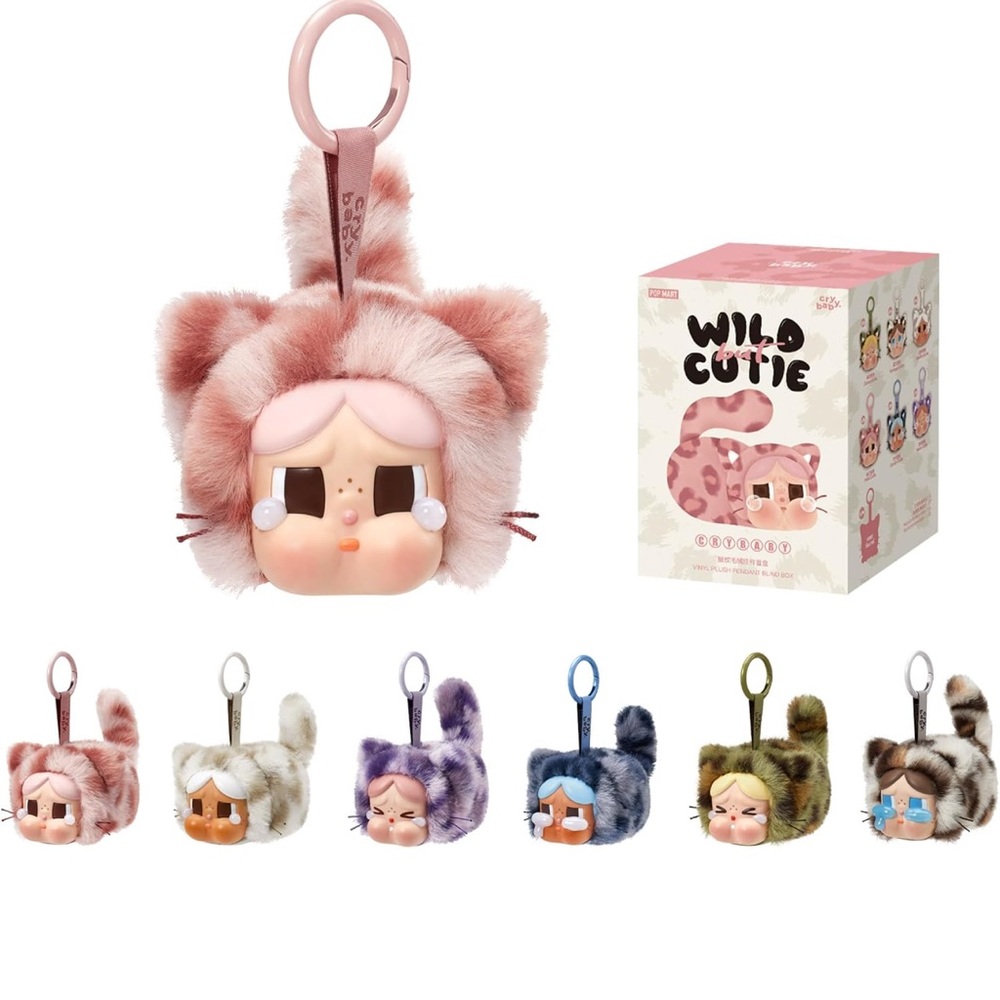 POP MART CRYBABY Wild but Cutie Series Vinyl Plush Pendant. -NEON CUTIE - Picture 7 of 7